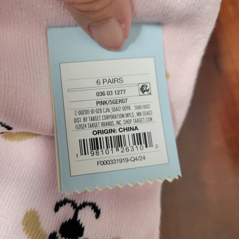 Cat & Jack Pink Dog Design No-Show Socks 2 Packs Of 6 Nwt